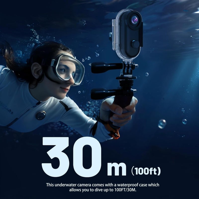 Mingkeda 4K Mini Body Camera 128GB - Action Body Cam with Audio & Video- Thumb Hands Free Waterproof Recording Wearable Cameras - for Work Travel Pet Walk Swim (4K Black,128G) - Image 5